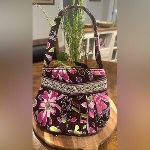 Vera Bradley Hannah Purple Punch Small Pleated Quilted Hand Bag